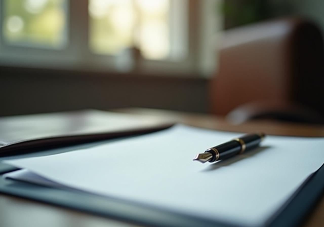 Professionelles juristisches Dokument mit Füllfederhalter in Zürich